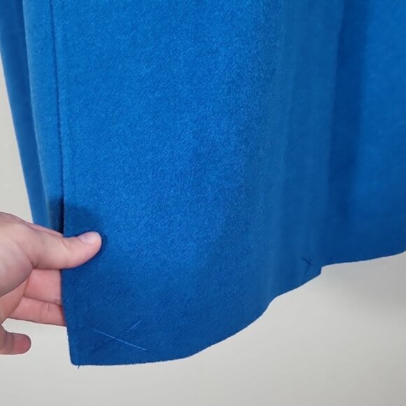 NWT MetroStyle Women Wool Trench Coat Size 12/M/L Teal Blue Button Up Pockets - Picture 13 of 14